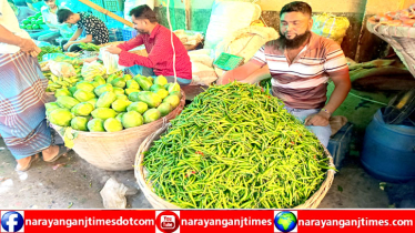 বাজারে সবজির দাম কমলেও বেড়েছে কাঁচা মরিচের ঝাঁজ