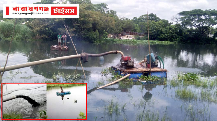 আড়াইহাজারের ব্রাক্ষন্দীতে অবৈধ ভাবে বালু উত্তোলন